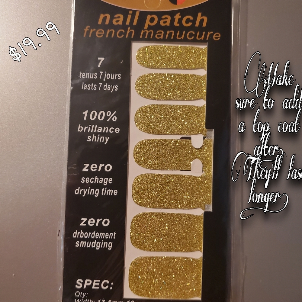 Gold Glitter Nail Wraps